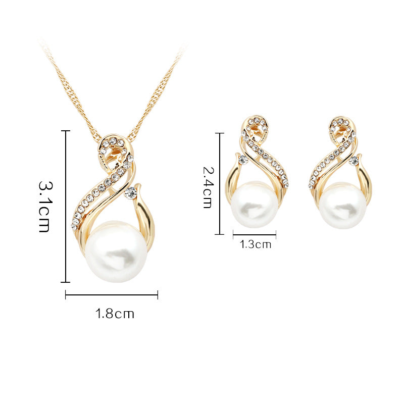 Pearl Necklace And Earrings Set Popular Dinner Bridal Accessories