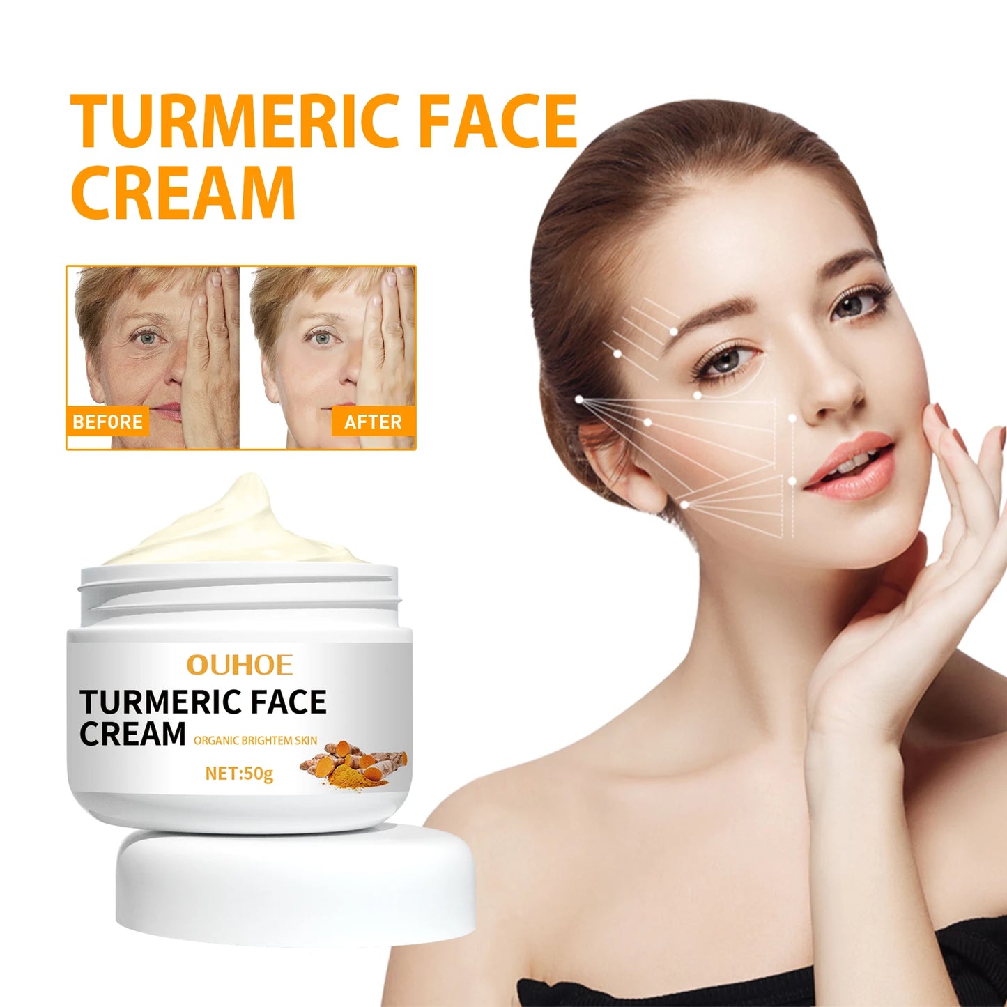 Turmeric Face Cream Remove Melanin Brighten Skin