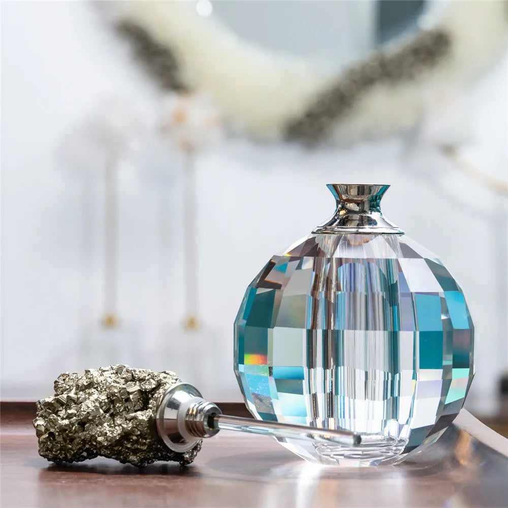 1pcs Pyrite Perfume Bottles Natural Stones Crystal Home Decor Women Perfume Bottle