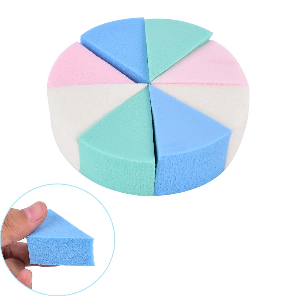 8pcs Makeup Sponge Triangle Shaped  Candy Color Soft Magic Face Cleaning Cosmetic Puff Cleansing Wash Face Makeup Esponja - GSINAS.com