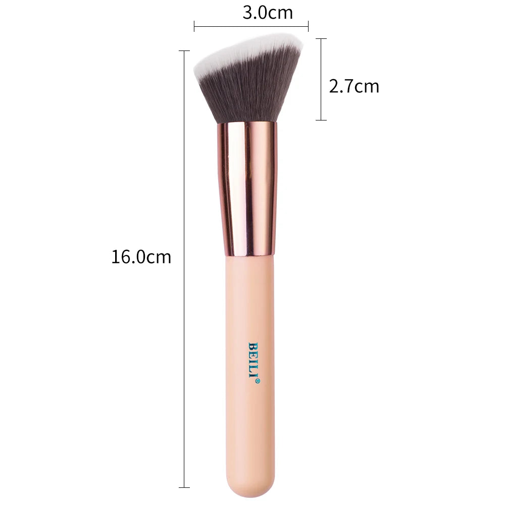 BEILI Foundation Makeup Brushes Powder Blush Contour Concealer Synthetic Hair Professional Single Black/Pink Face Makeup Brush - GSINAS.com