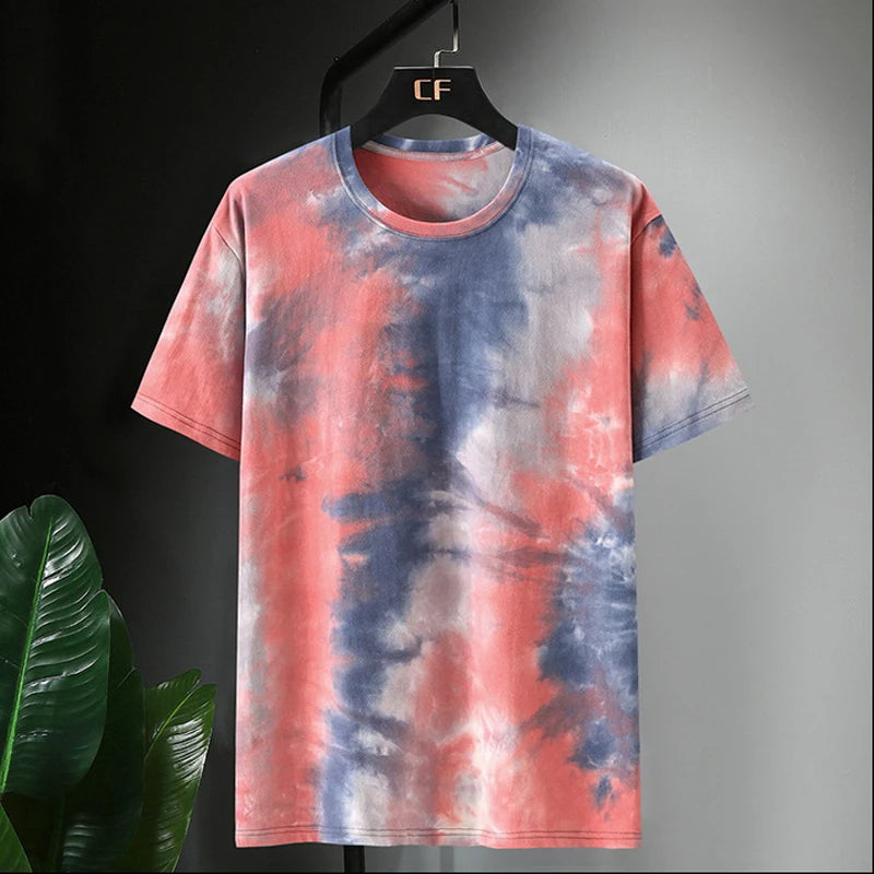 Ylisuuret Tie-värjätyt T-paidat Miesten Isot Topit T-paidat Kesä Hip Hop Rento Tie-Dye T-paidat Plus-koko 9XL10XL Vaatteet Baggy HX466