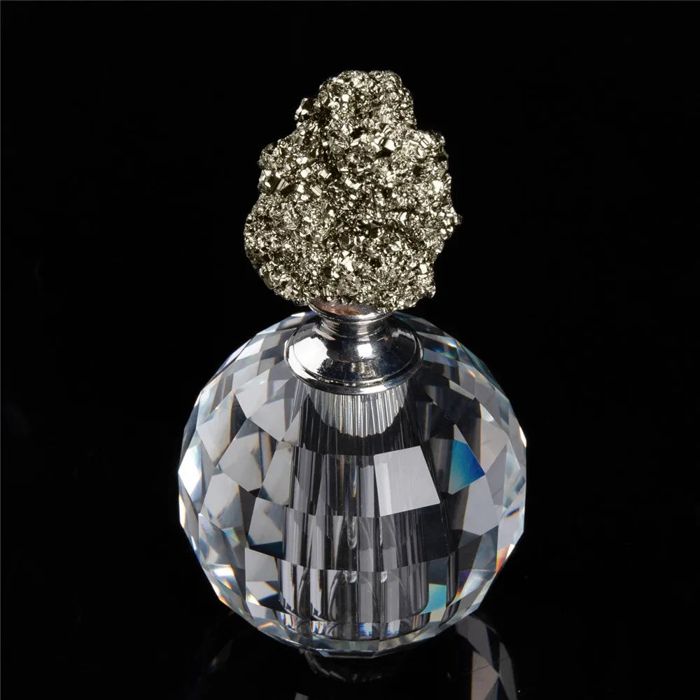 1pcs Pyrite Perfume Bottles Natural Stones Crystal Home Decor Women Perfume Bottle