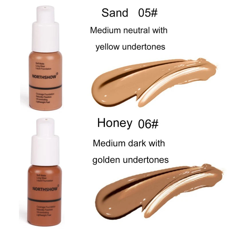 Soft Matte Liquid Foundation Light Cream Long Lasting Waterproof Face Makeup Full Coverage Natural Oil Control Concealer - GSINAS.com