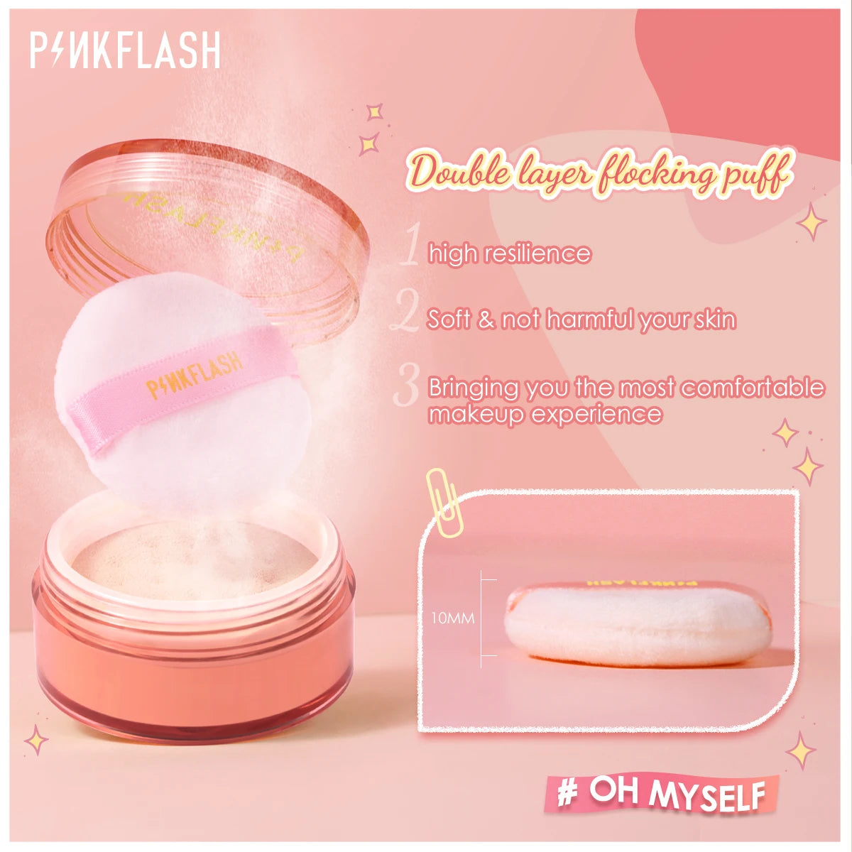 PINKFLASH 3 Colors Matte Loose Powder Waterproof Oil-control Matte Full Coverage Face Makeup Setting Finish Powder Cosmetics - GSINAS.com