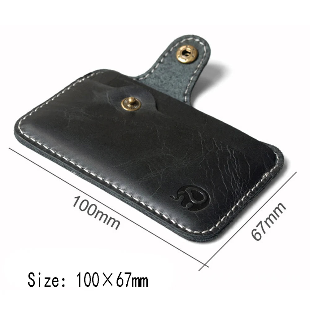 1pc Retro Leather Card Wallet Men Business Bank Card Holder Thin Credit Card Case Convenient Small Cards Pack Cash Pocket - GSINAS.com