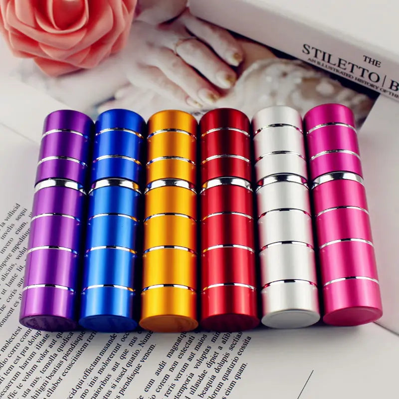 5ml or 10ml Portable Metal Perfume Bottle - Refillable Glass Spray Bottle with Aluminum Atomizer and Line.