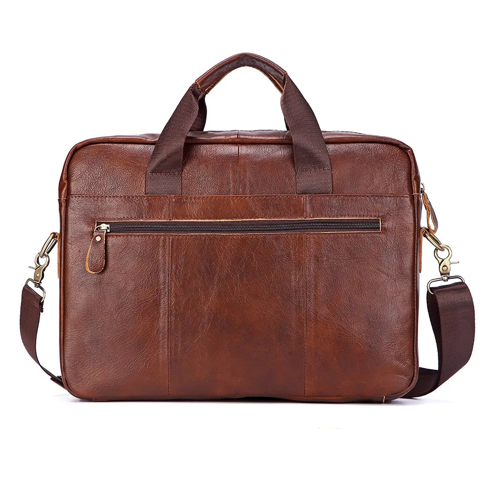 Men Genuine Leather Handbags Casual Leather Laptop Bags Male Business Travel Messenger Bags Men's Crossbody Shoulder Bag - GSINAS.com