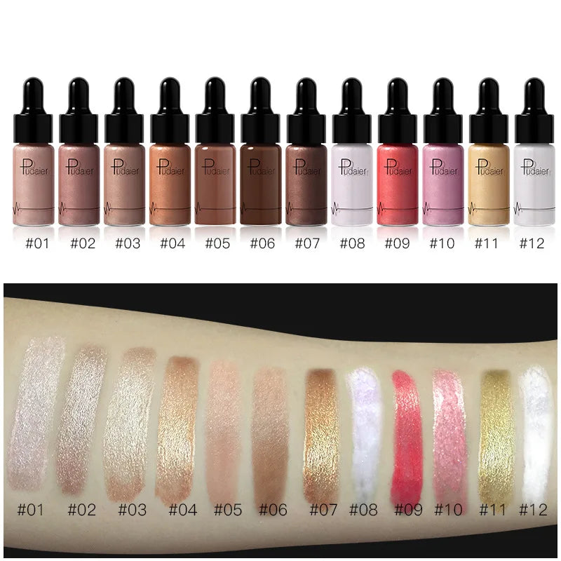 Profession Face Makeup Liquid Highlighter Countour Shimmer Shiny Bronzer Long Lasting Brighten Face Highlighter - GSINAS.com