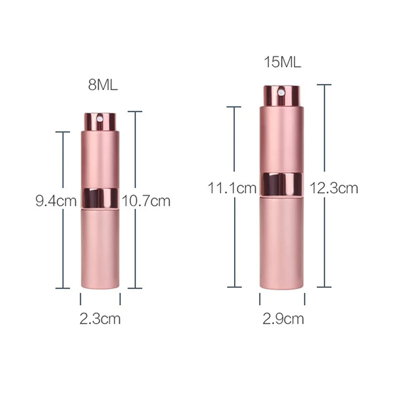 Metal Aluminum Portable Perfume Bottle - Refillable 15ml or 20ml Empty Cosmetic Spray Bottle for Travel Sub-bottle and Liner Glass.