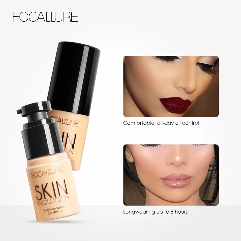 Wholesale FOCALLURE Face Makeup Foundation Makeup Base Liquid Foundation Concealer Whitening Moisturizer Oil-control Cosmetics