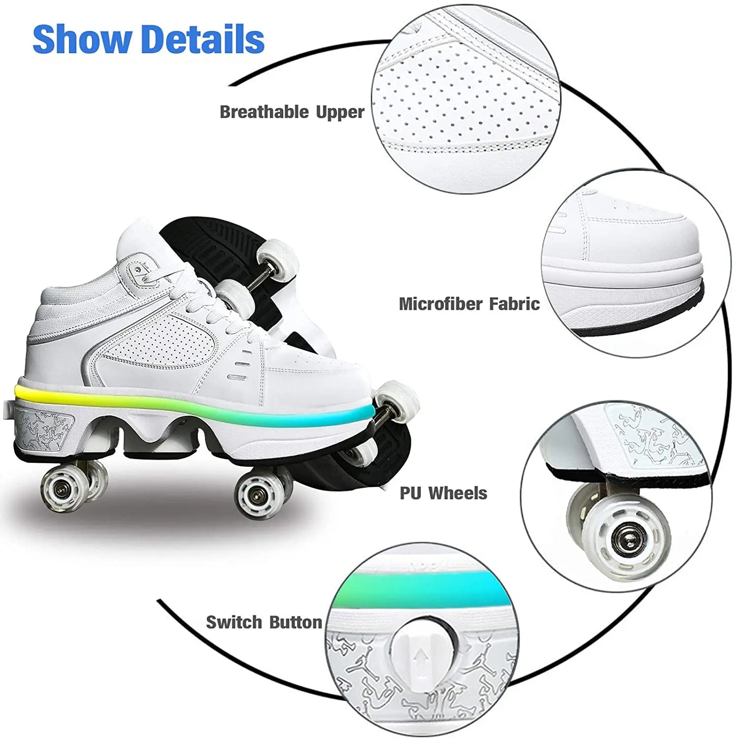 2-in-1 Deformation Roller Skates: Comfy Shoes with Hidden Wheels