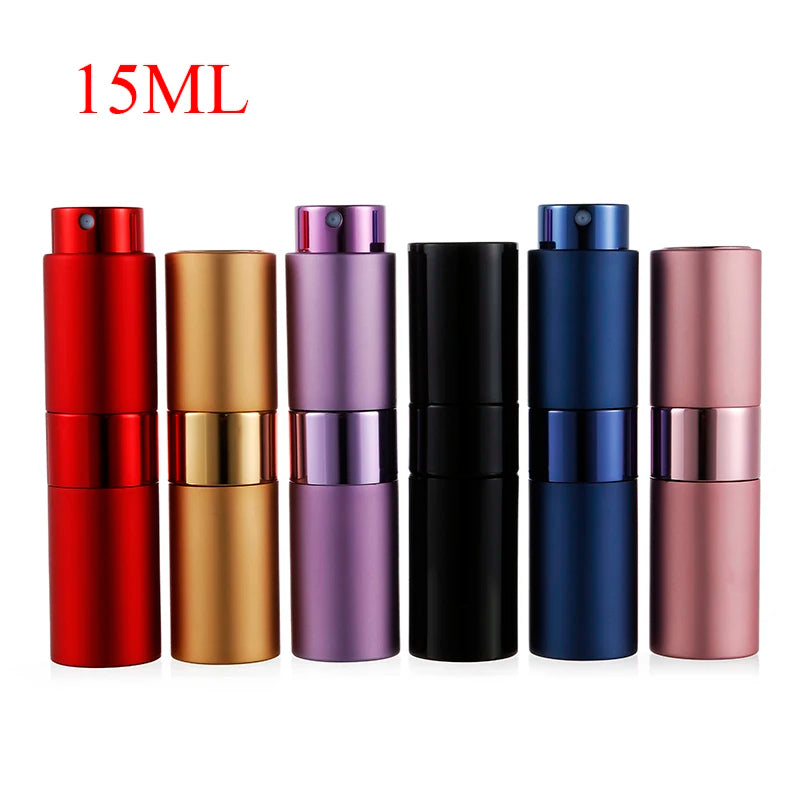 Metal Aluminum Portable Perfume Bottle - Refillable 15ml or 20ml Empty Cosmetic Spray Bottle for Travel Sub-bottle and Liner Glass.