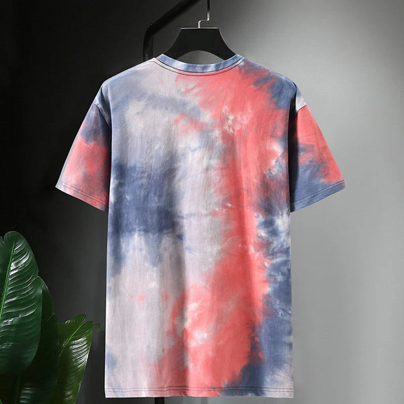 Ylisuuret Tie-värjätyt T-paidat Miesten Isot Topit T-paidat Kesä Hip Hop Rento Tie-Dye T-paidat Plus-koko 9XL10XL Vaatteet Baggy HX466