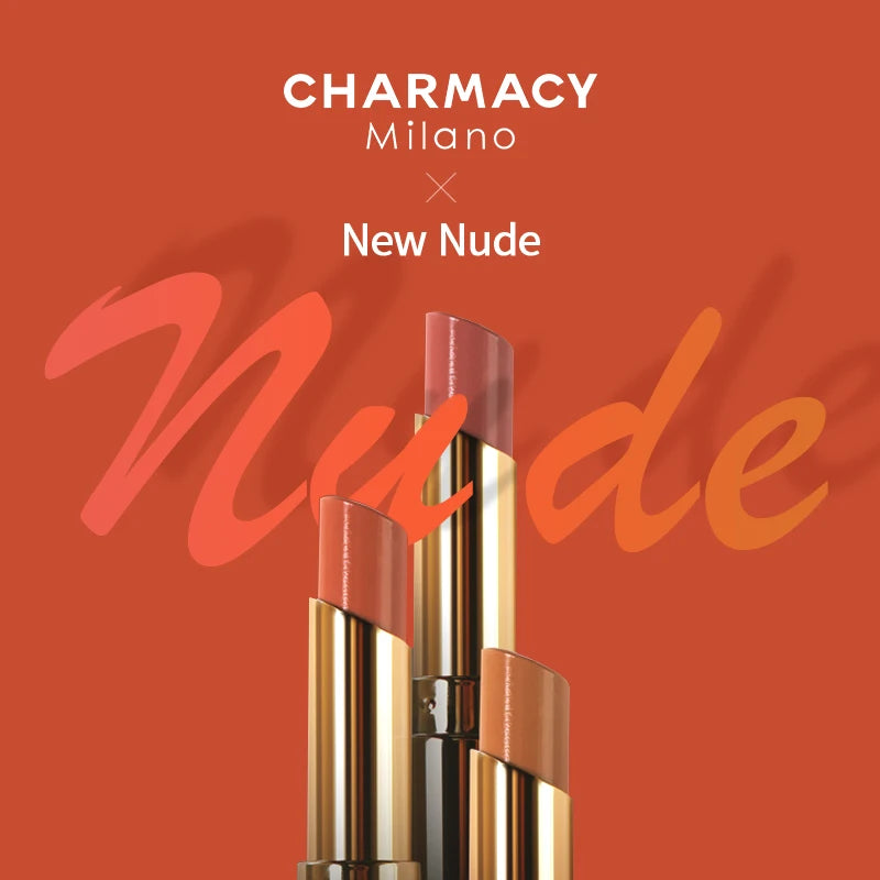 CHARMACY Nude Moist Luxury Lipstick 8 Natural Colors  Easy to Wear Lip Stick Red Shimmer Lipsticks Women Beauty Cosmetic - GSINAS.com