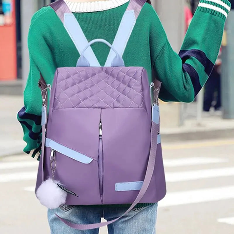 Casual Oxford Cloth Backpack Purse Anti-theft Travel Schoolbag Multifunctional Two-way Shoulder Bag - GSINAS.com