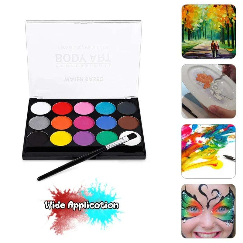 Wholesale Body Face Paint Kit Fluorescent Party Halloween Eye Make Up Party Kids Face Shied UV Glow Paint Kit Cosplay Makeup - GSINAS.com