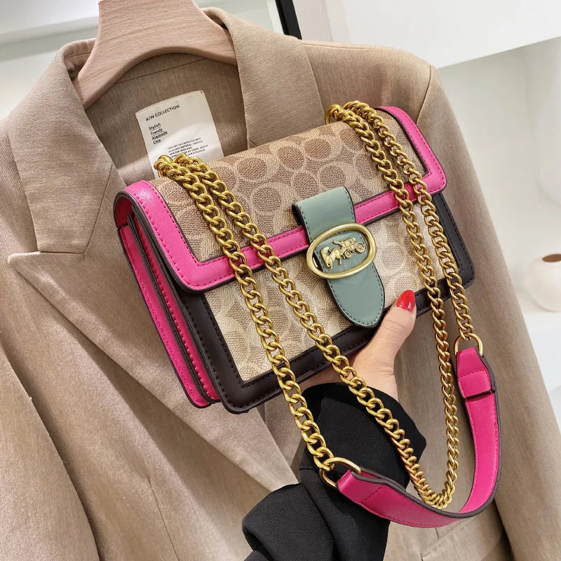 Luxury Trendy Messenger Shoulder Bag Retro Small Square Bag Ladies Chain Shoulder Bag Handbags - GSINAS.com