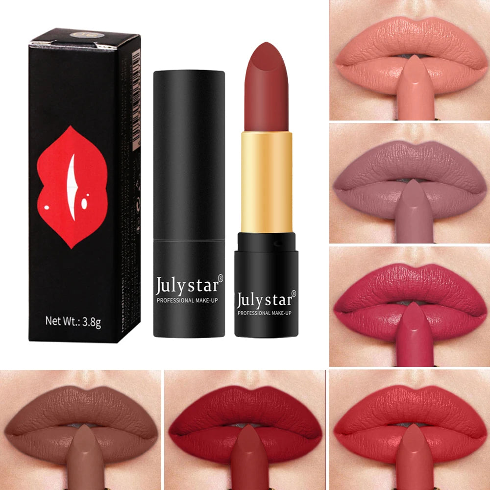 Waterproof Nude Matte Lipsticks Long Lasting Lip Stick Not Fading Sexy Red Pink Velvet Lipsticks Makeup Cosmetic Batom 6 Colors - GSINAS.com