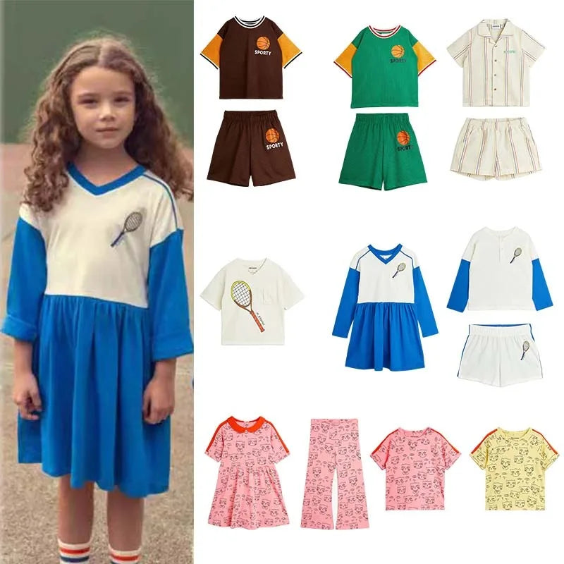 Suits for Kids 2024 Summer New M.Rodini Series Boys and Girls Casual Suits Baby Pure Cotton Clothes - GSINAS.com