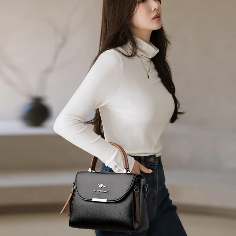 Leather Shoulder Croosbody Bags Large Capacity Solid Purses and Handbags - GSINAS.com