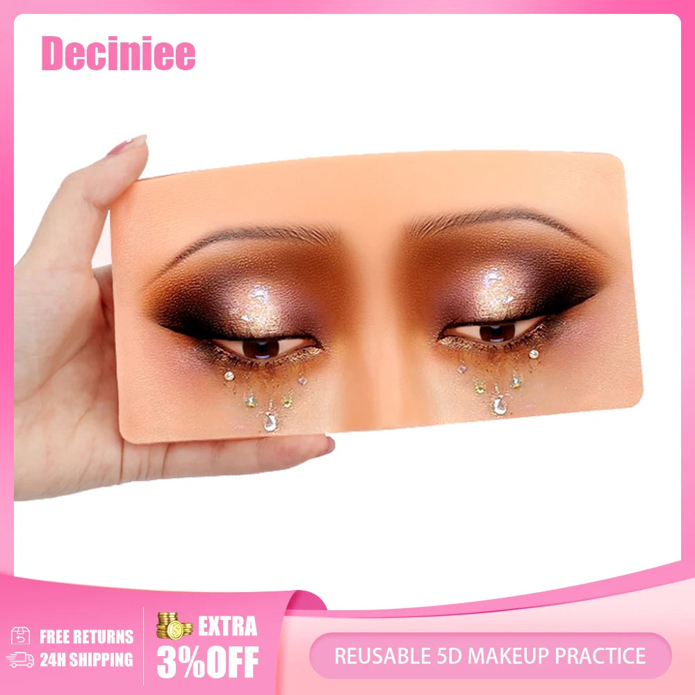 Reusable 5D Cosmetic Makeup Practice Mask Board Pad Skin Eye Face Solution Makeup Mannequin Silicone for Training Supplies