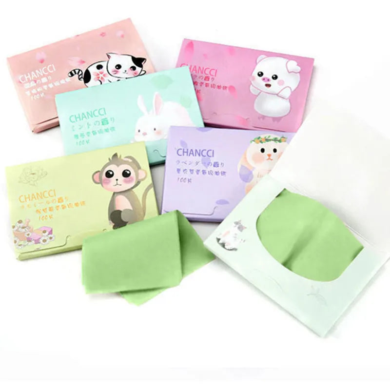 Facial Oil Blotting Sheets Paper Cleansing Face Oil Control Absorbent Paper Beauty Makeup Tools Convenient 100pcs A Box - GSINAS.com