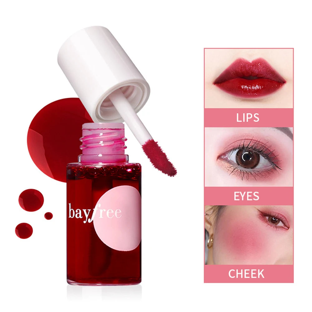 Lip Gloss Tint Makeup Cheek Tint Blush Moisturizing Mirror Liquid Lipsticks Waterproof Long Lasting Lip Glaze Cosmetic
