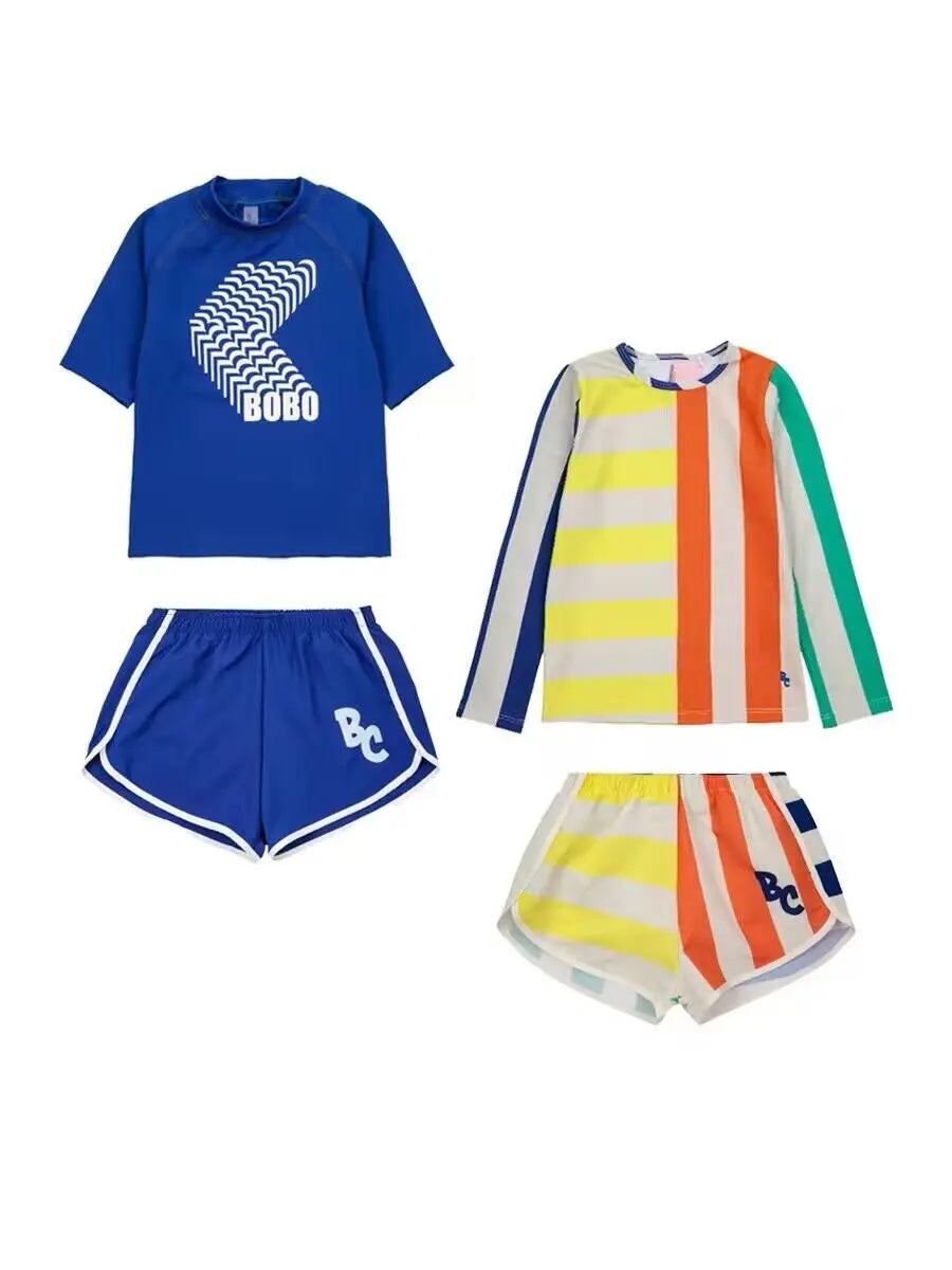 Kids Swimwear Sets New 2024 Bobo Summer Toddler Baby Girls Swimsuits One Piece Brand Cute Print Holiday Outwear Bikini Clothes - GSINAS.com