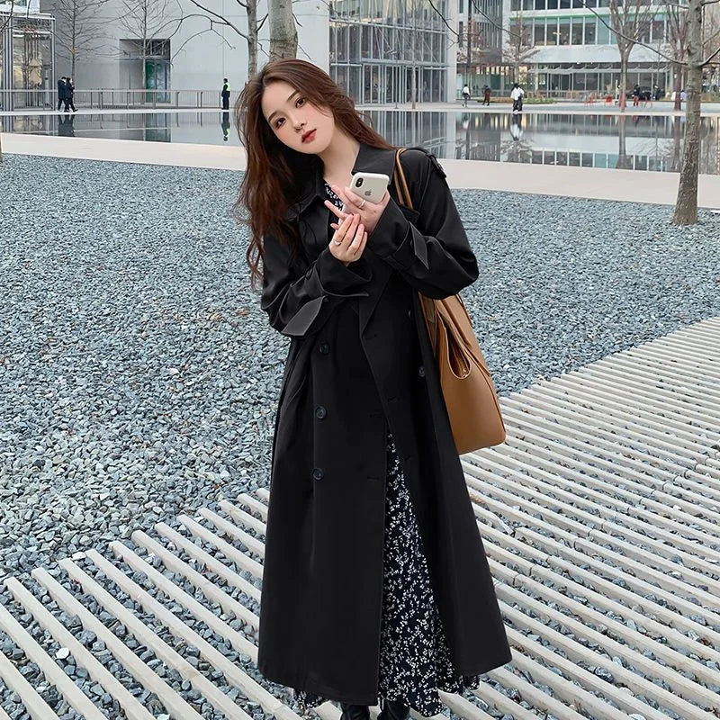 Streetwear Loose Trench Coat - Midi Length Fashion for Women