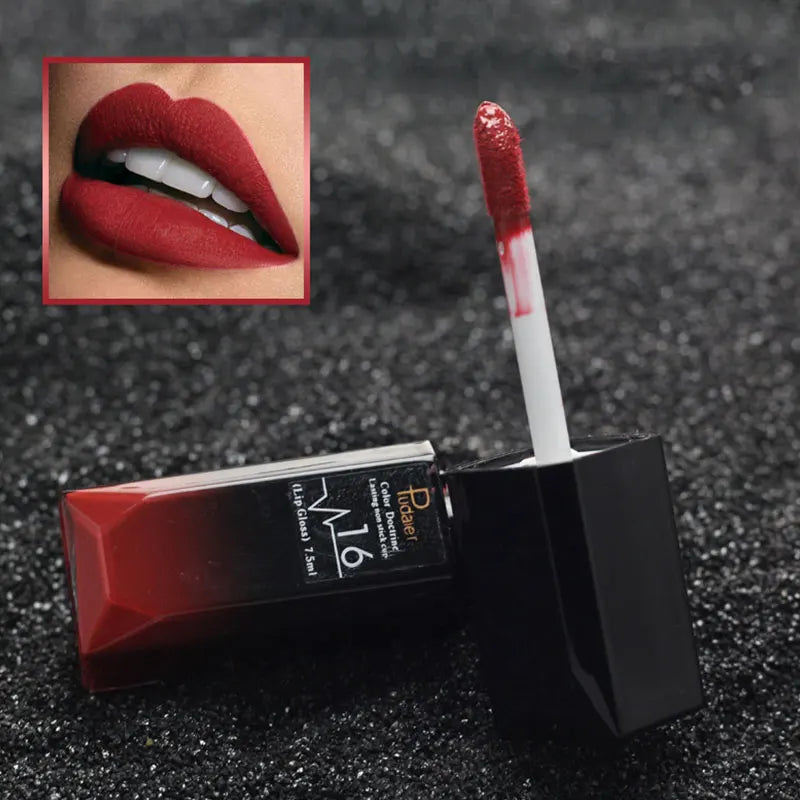 Matte Liquid Lipstick Waterproof Long Lasting Lip Gloss Tint Sexy Red Nude Purple Metallic Lipsticks Makeup Cosmetics Gifts YZL1 - GSINAS.com