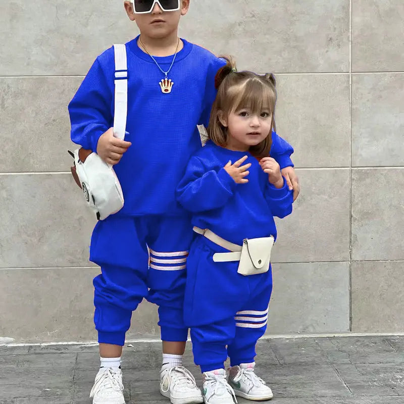 Toddler Children's Clothing Hooded Pants Set Boys and Girls Baby Clothing Sweatshirt Children's Fashion Pullover Set 2024 - GSINAS.com