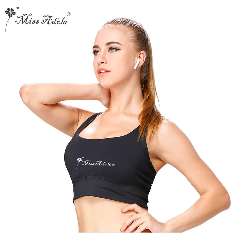 Women's Yoga Short Tank crop Top with Black Solid Sports Fitness ventilate Backless Brazilian tracksuit sportset - GSINAS.com