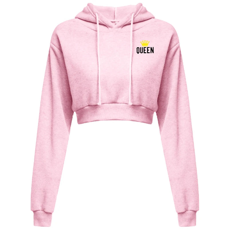 New Fashion Women's Hoodie Sweatshirt Short Top Sports Pullover Hoodie Women's Autumn and Winter Clothing Short Top Hoodie