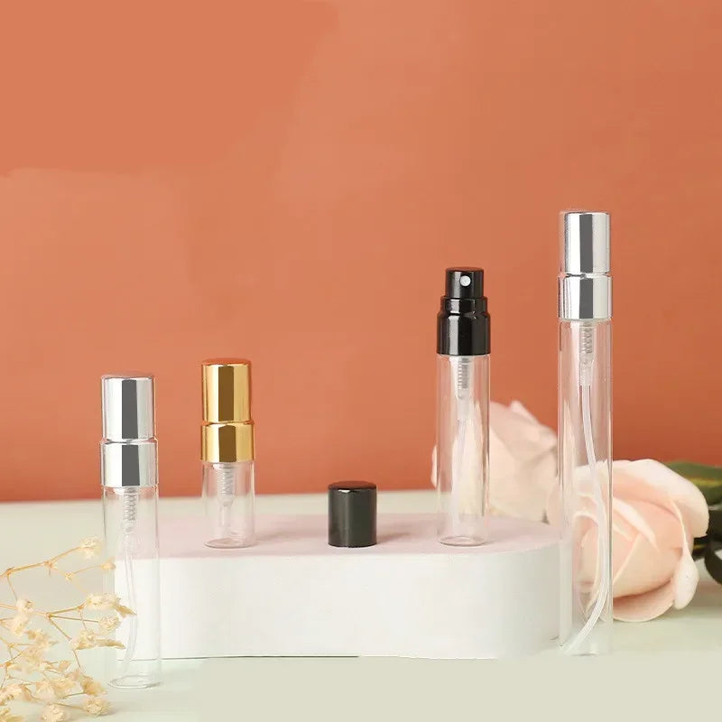 2ml 3ml 5ml 10ml Clear Portable Mini Perfume Glass Bottle Travel Tool Empty Cosmetics Sample Test Tube Thin Glass Vials Tool