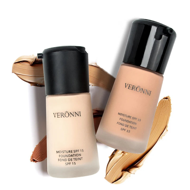 VERONNI Natural Waterproof Foundation High Quality Beauty Face Makeup Cosmetics Liquid Professional Makeup Concealer - GSINAS.com