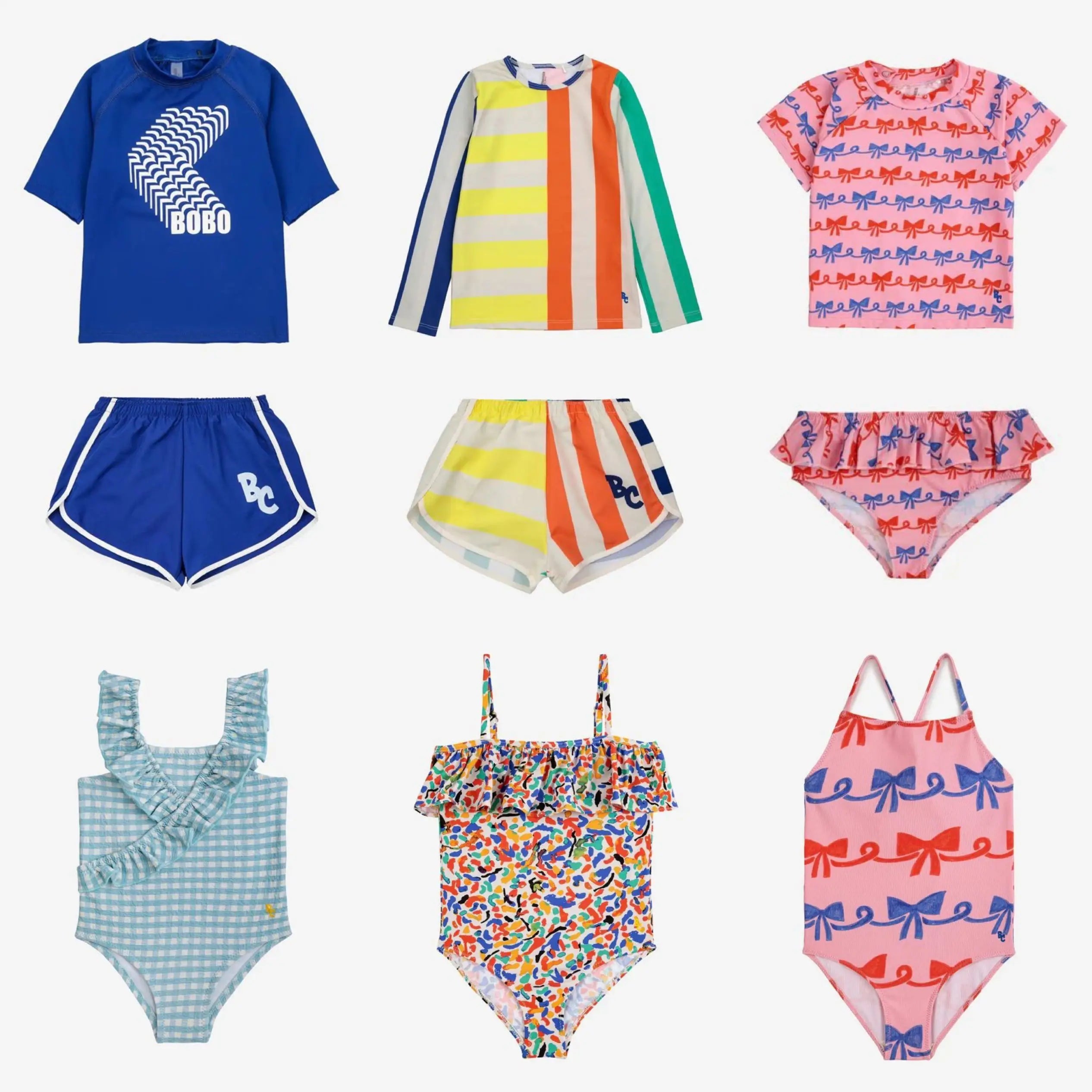 Kids Swimwear Sets New 2024 Bobo Summer Toddler Baby Girls Swimsuits One Piece Brand Cute Print Holiday Outwear Bikini Clothes - GSINAS.com