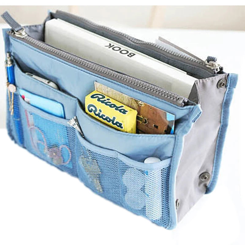 Organizer Insert Bag Women Nylon Travel Insert Organizer Handbag Purse Large Liner Lady Makeup Cosmetic Bag - GSINAS.com