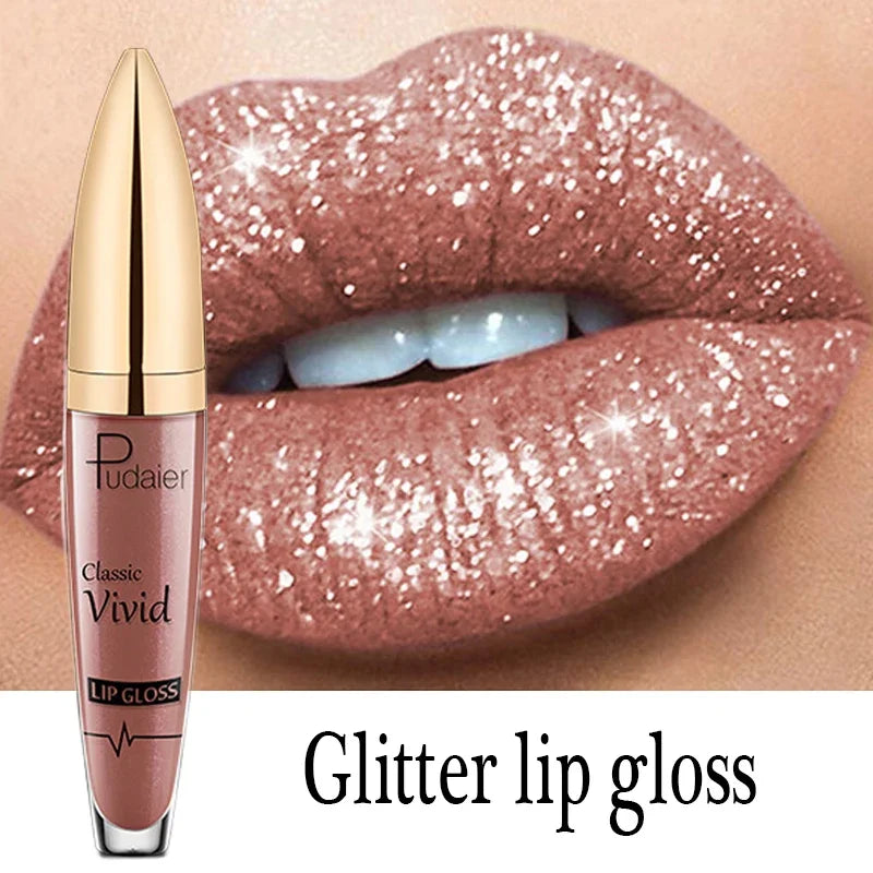 Matte Glitter Liquid Lipsticks Diamond Shiny Lip Gloss Waterproof Long Lasting Pearl Lipgloss Women Lip Tint Makeup Maquillaje - GSINAS.com