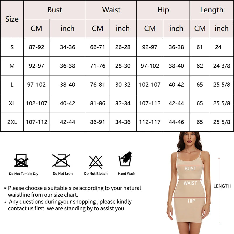 Seamless Shapewear Slips - Smooth Body Shaper for Under Dresses with Tummy Control and Full Slip for Slimming. - GSINAS.com