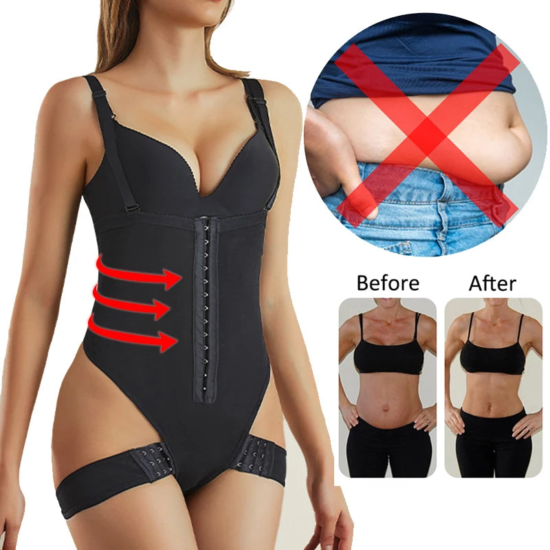 High Waisted Body Shaper with Slimming Waist Trainer and Corset Support