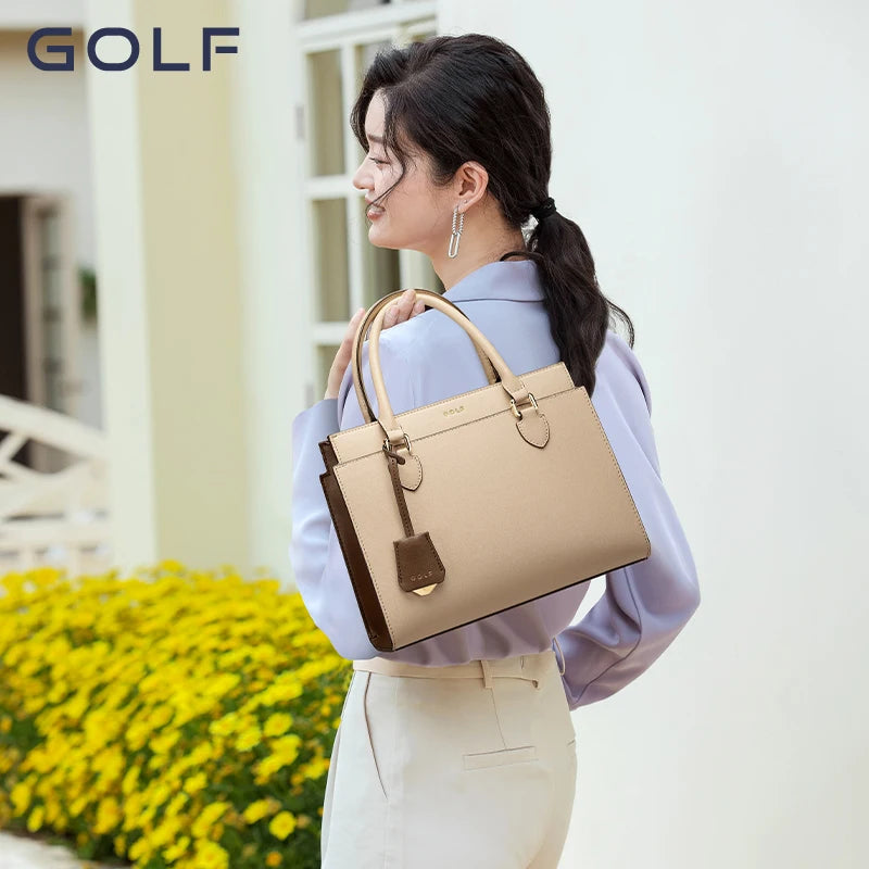 GOLF Women's Handbag 2023 New Brand Minimalist Fashion Bag Genuine Leather Large Capacity Middle aged Mom Bag - GSINAS.com