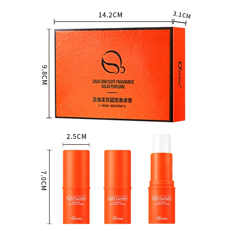 3 Pcs S Deodorant Body Portable Perfumes Stick Pocket Long Lasting Fragrance Antiperspirant Balm Women Men