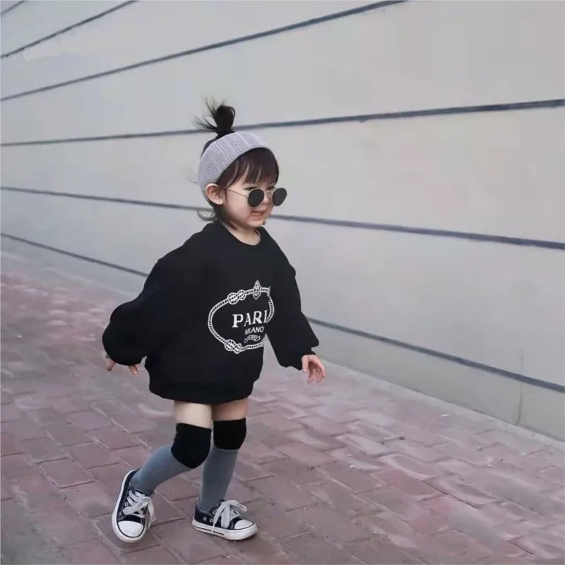 Fashion Baby Girl Boy Sweatshirt Infant Toddler Child Hoodie Fleece Casual Letter Print Top Outfit Baby Clothes 1-10Y - GSINAS.com