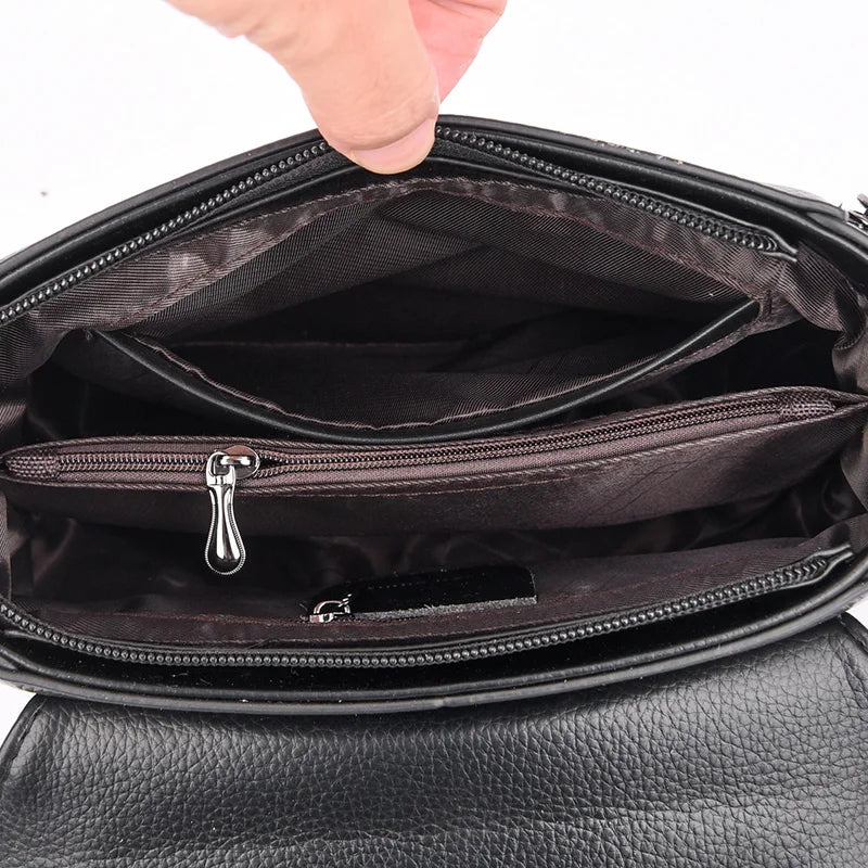 Leather Shoulder Croosbody Bags Large Capacity Solid Purses and Handbags - GSINAS.com