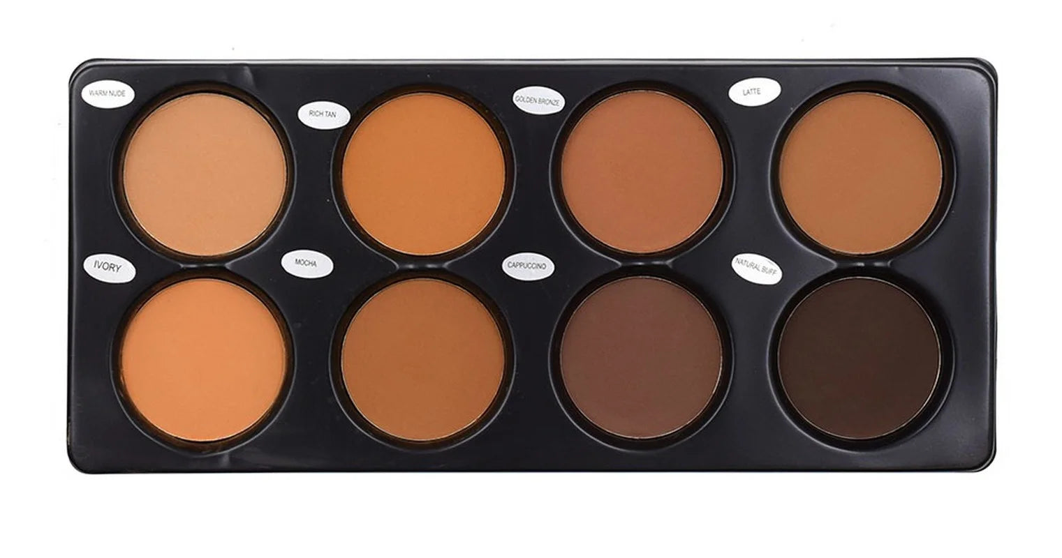 8 Colors Matte Face Foundation Contour Palette Face Makeup Palette for Women 3D Contouring Shadow Wheat Color Bronze Water Proof - GSINAS.com