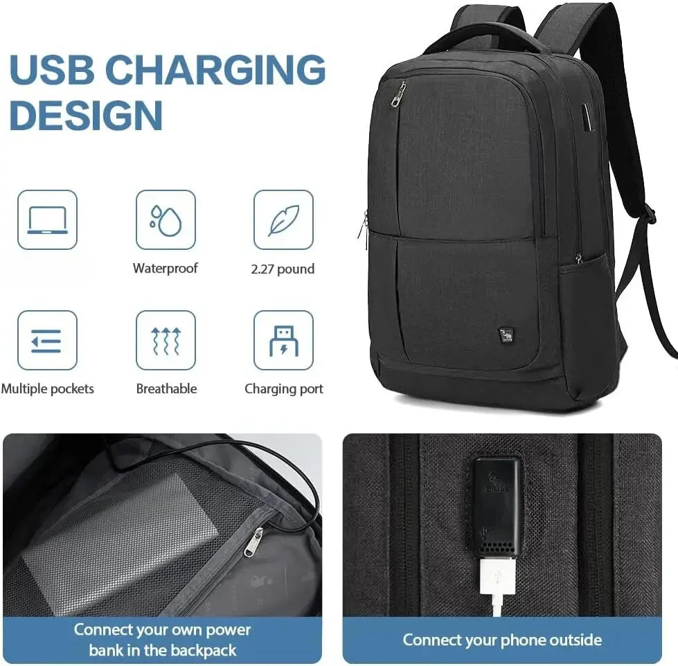 OIWAS 17 Inch Laptop Backpack With USB Charging Men's Backpacks Large Capacity Business Daypack Bookbag For Women Teenage Travel - GSINAS.com