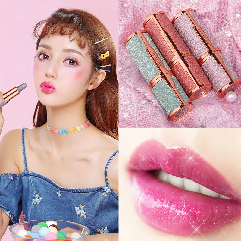 Waterproof Diamond Lipstick Long Lasting Temperature Change Matte Glitter Lipsticks Non Stick Red Pink Lip Tint Makeup Cosmetics - GSINAS.com