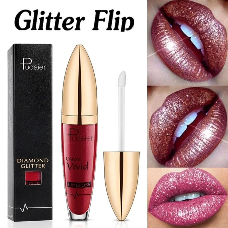 Matte Glitter Liquid Lipsticks Diamond Shiny Lip Gloss Waterproof Long Lasting Pearl Lipgloss Women Lip Tint Makeup Maquillaje - GSINAS.com