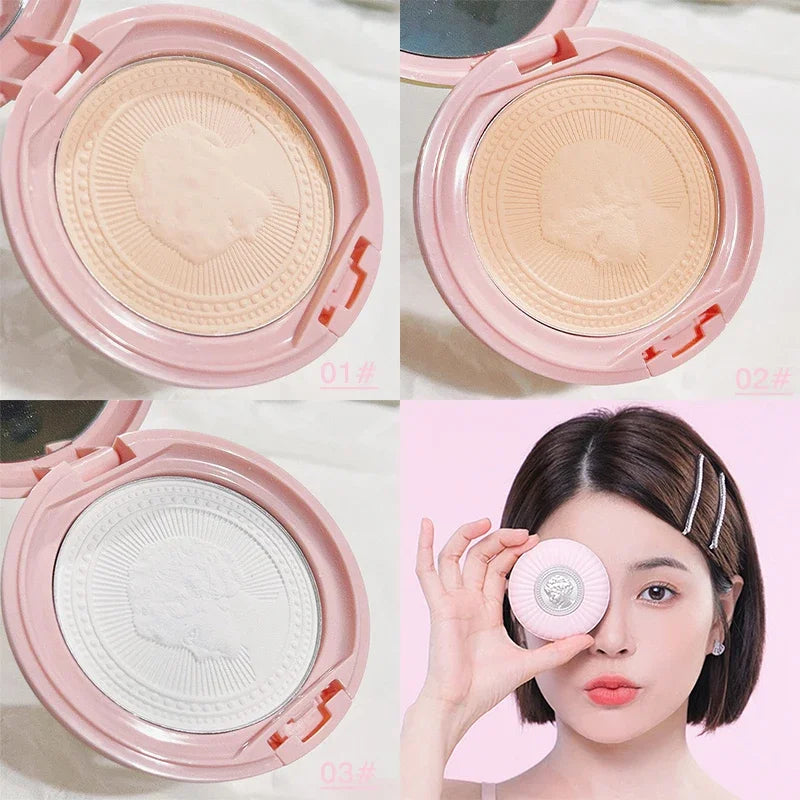 Embossed Feather Soft Honey Powder Cake Light  Delicate Concealer Oil Control Makeup Invisible Pores Long Lasting Face Makeup - GSINAS.com